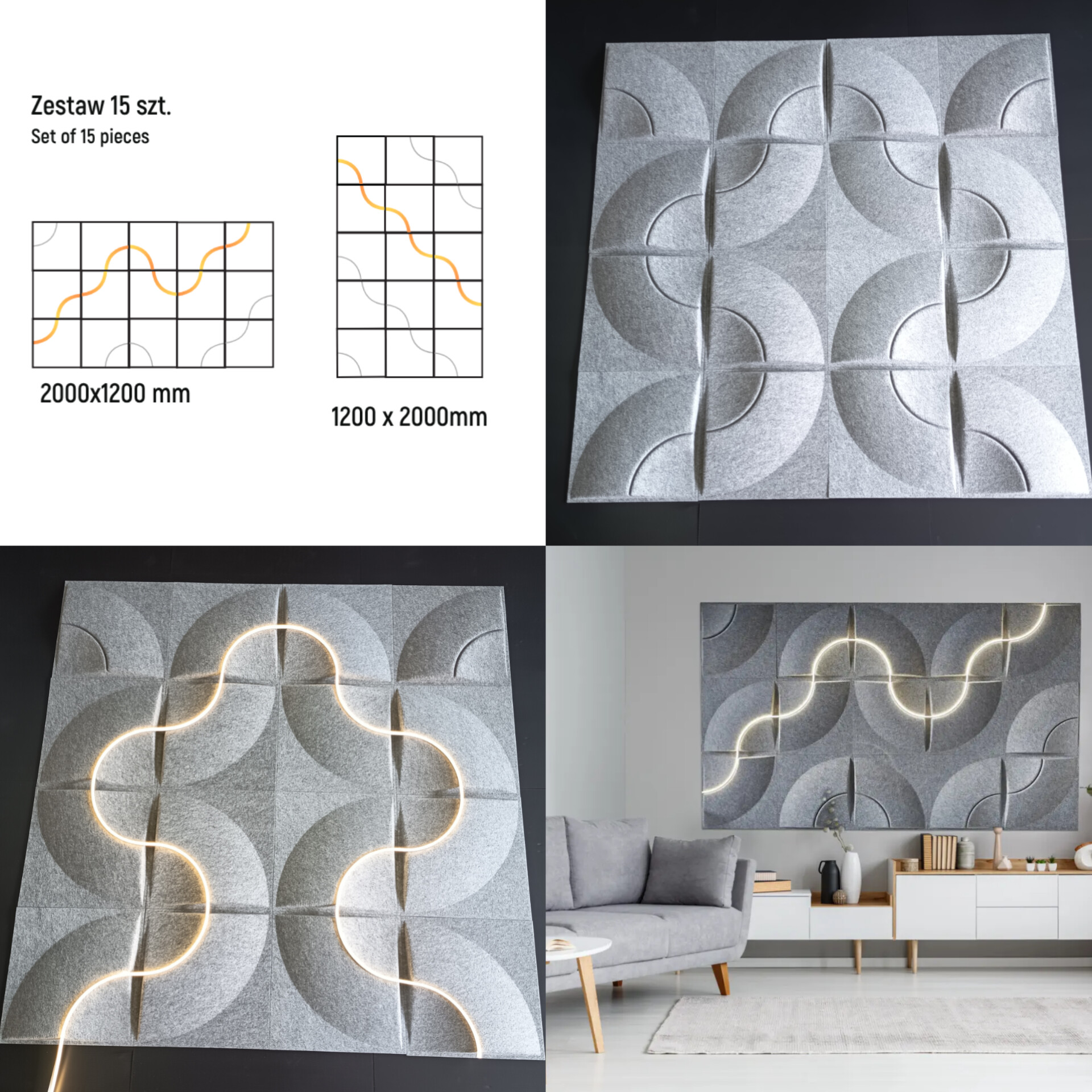Ecoline Lumi 3D falpanel LED világítással