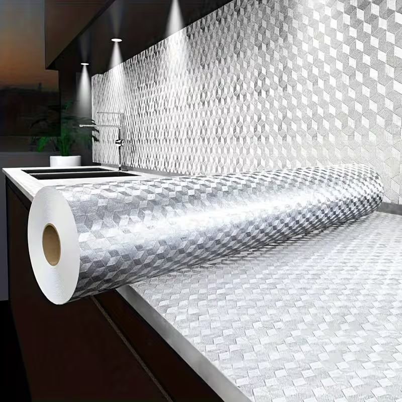 Ezüst színű 3D öntapadós fólia 60cmx200cm