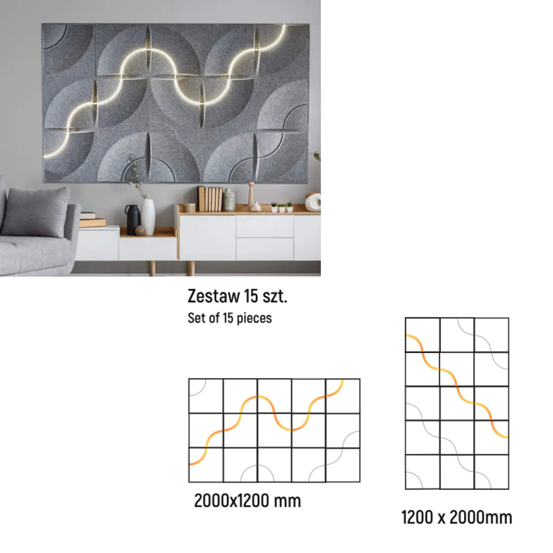Ecoline Lumi 3D falpanel LED világítással